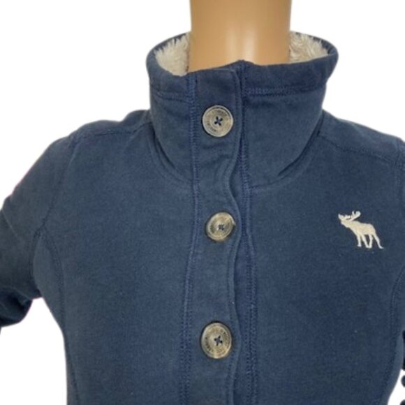 Abercrombie & Fitch Sherpa Lined Blue Jacket - Picture 3 of 8